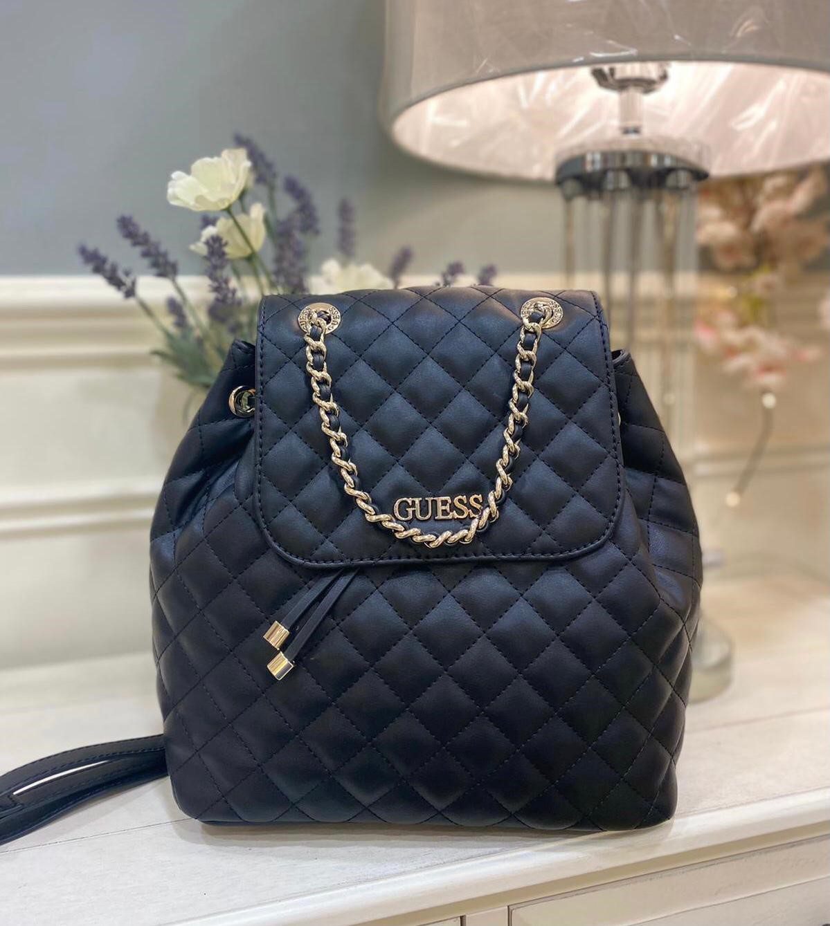guess elliana quilted backpack