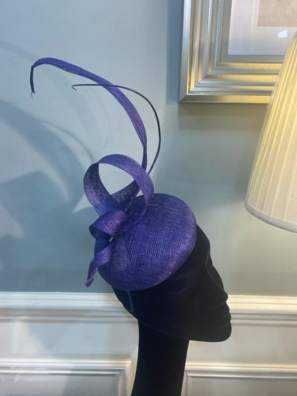 Iris Blue Fascinator With Ribbon Detail
