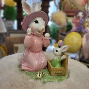 Easter Bunny Mummy & Baby Bunny in Basket