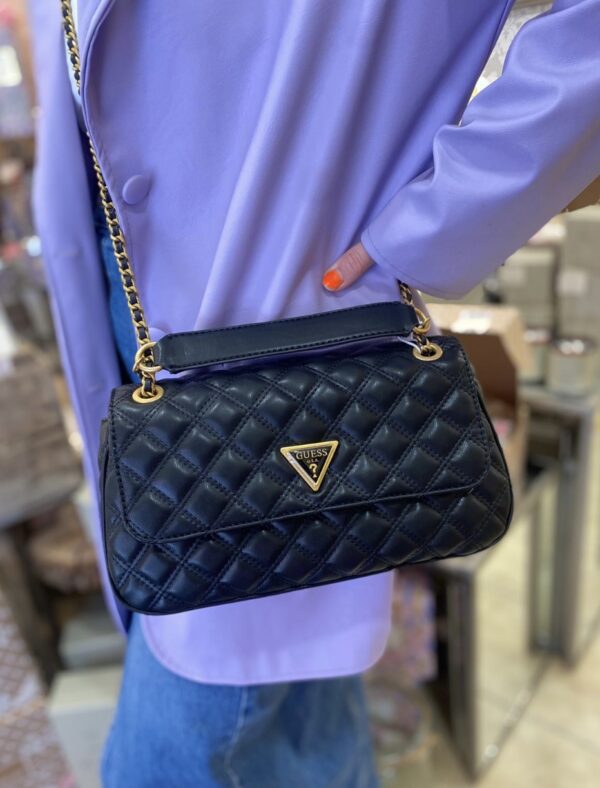 GUESS Giully Quilted Crossbody Black - Image 2