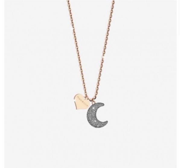 Rebecca Jolie Moon Necklace 60-80cm Diamond Sand / Rose Gold