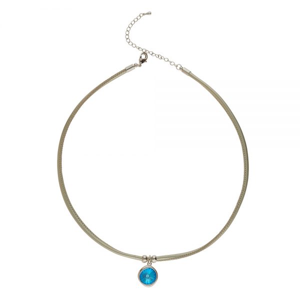 OCEAN BLUE DELITE LEATHER NECKLACE