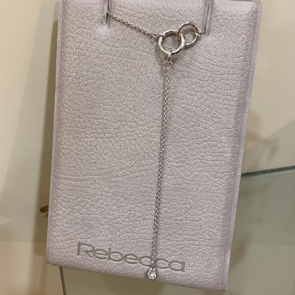 Rebecca Aria Raindrop Necklace With Cubic Zirconia Silver