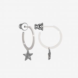 Rebecca Jolie Star Earrings Silver And Diamond Sand