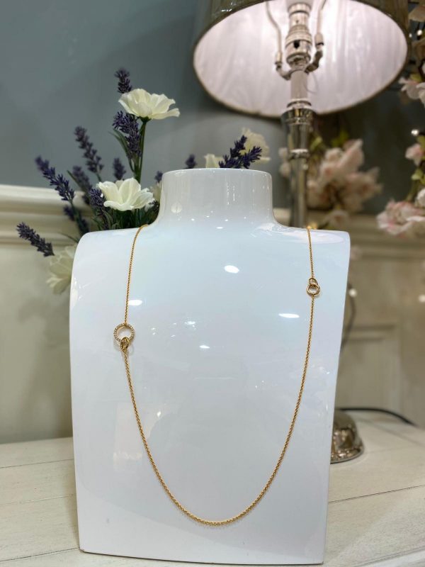 Rebecca Aria Necklace With Cubic Zirconia 99cm Gold