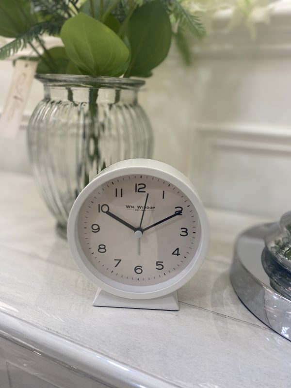 Light & Snooze Alarm Clock White 11cm