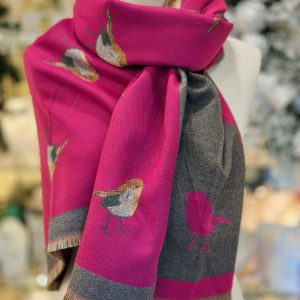 Robin Cashmere Touch Double Sided Scarf Pink Multi