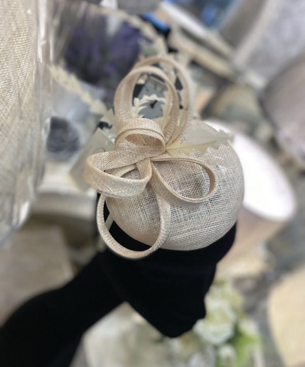 Champagne Fascinator with Feather Detail