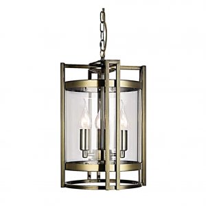Antique Brass Ceiling Lantern 3 Lights 35cm