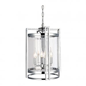 Chrome Ceiling Lantern 4 Lights 42cm