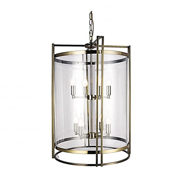 Antique Brass Ceiling Lantern 8 Lights 100cm