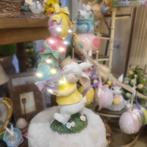 Easter Bunny with Easter Eggs Stacked Lit
