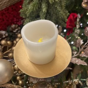 LED Warm Flicker Wax Small Candle 5cm Cream