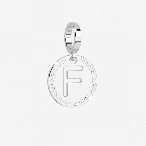 Rebecca Charm Initial Letter F Silver