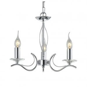 Chrome Chandelier 3 Lights 40 cm