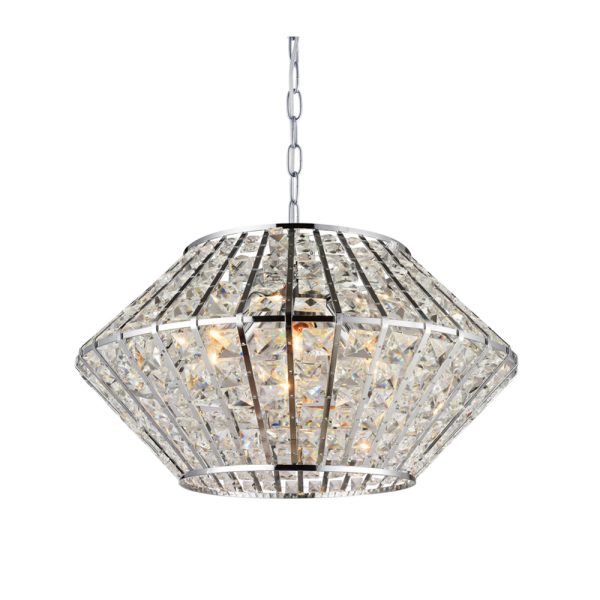 Chrome Cage Chandelier 45 cm