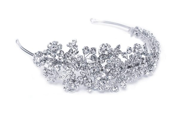 Floral & Leaf Design Crystal Headpiece