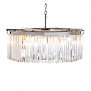 Crystal Waterfall Chrome Semi Flush Chandelier 40 cm