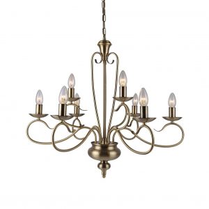 Antique Brass Chandelier 8 Lights 75 cm