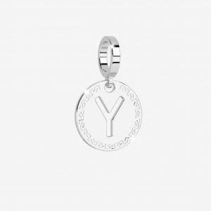 Rebecca Charm Initial Letter Y Silver