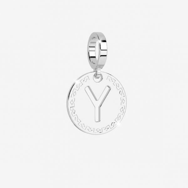 Rebecca Charm Initial Letter Y Silver