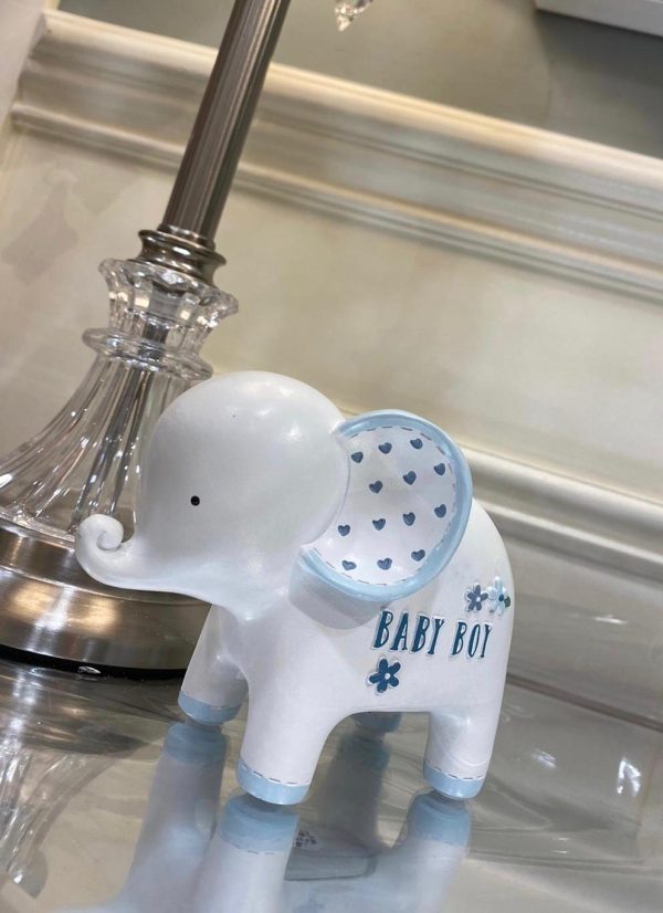 Baby Boy Elephant Money Bank