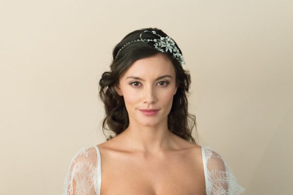 Romantic Bridal Clear Swarovski Crystal & Freshwater Pearl Headpiece - Image 4