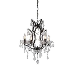 Black Crystal 4 Lights Chandelier