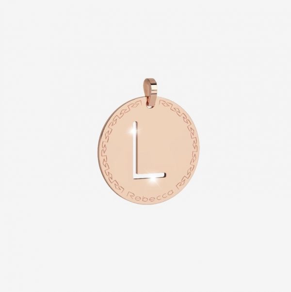 Rebecca Charm Initial Letter L Rose Gold 30mm