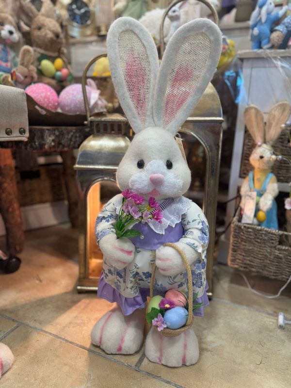 Easter Bunny Girl with Basket Standing Medium