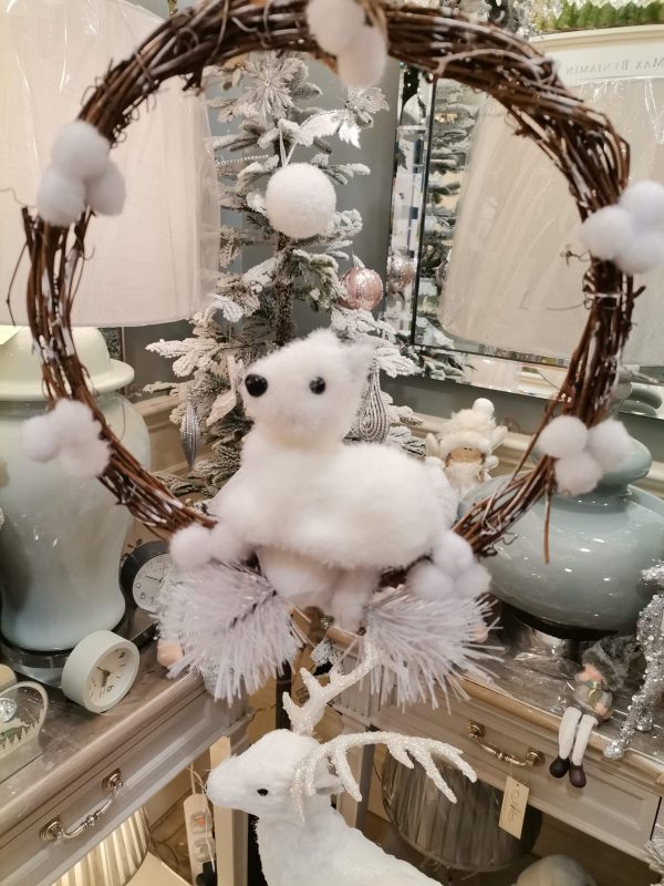 Pinewood Wreath Animal & Snow 24cm