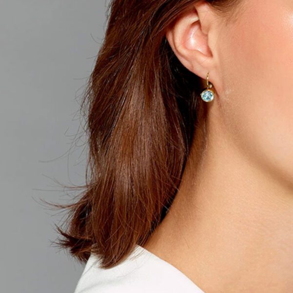 MADU Earring with Aqua Crystals Gold - Image 3