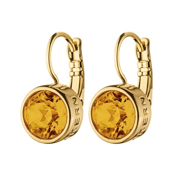 LOUISE Hook Earring With Peach Crystals Gold