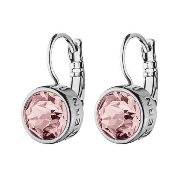 LOUISE Hook Earring With Light Rose Crystals Silver