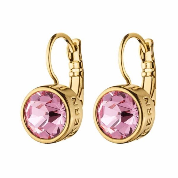 LOUISE Hook Earring With Light Rose Crystals Gold