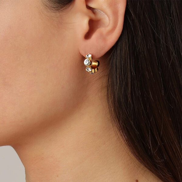 JENNA Earring with Crystals Gold - Image 2