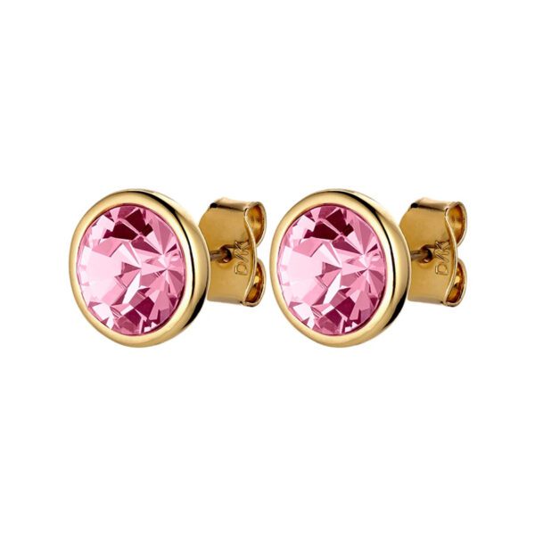DIA Earring with Light Rose Crystals Gold