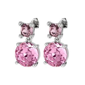 NICOLA Earring with Light Rose Crystals Silver