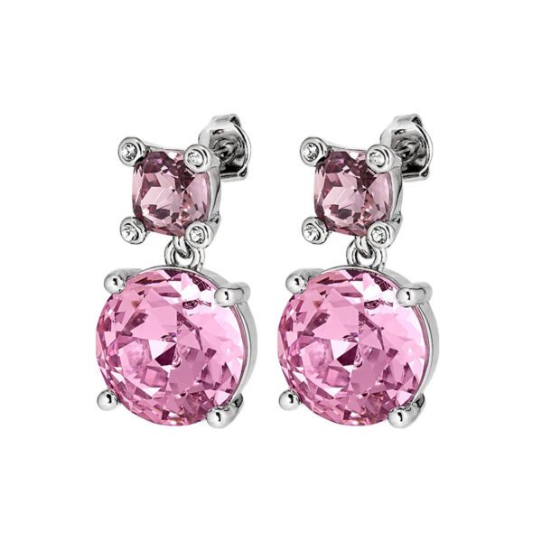 NICOLA Earring with Light Rose Crystals Silver