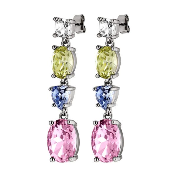 CARMEN Earring with Pastel Multi-Coloured Crystals Gold