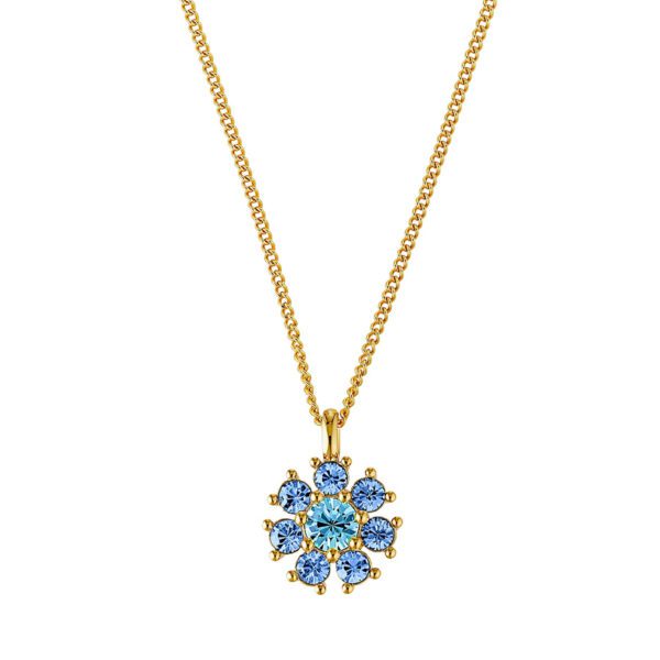 DELISE Necklace with Light Blue/Aqua Crystals Gold - Image 2