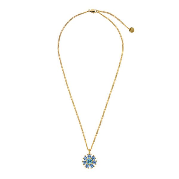 DELISE Necklace with Light Blue/Aqua Crystals Gold - Image 3