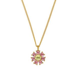 DELISE Necklace with Yellow/Rose Crystals Gold