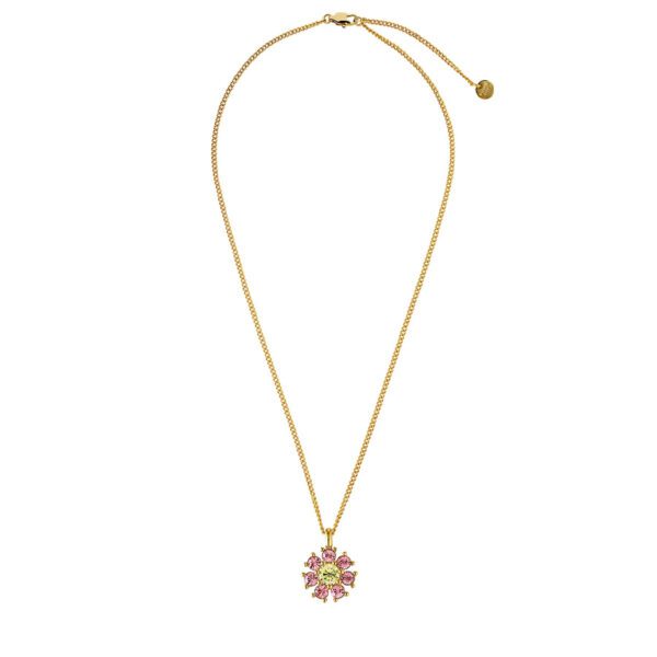 DELISE Necklace with Yellow/Rose Crystals Gold - Image 3