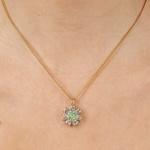 DELISE Necklace with Light Green/Golden Crystals Gold - Image 2
