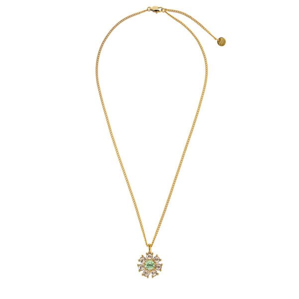 DELISE Necklace with Light Green/Golden Crystals Gold - Image 3