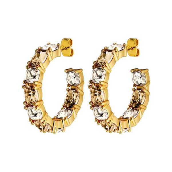 GRETIA Earring with Golden Crystals Gold - Image 2