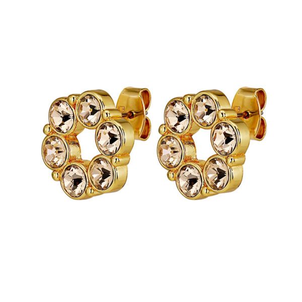 URSULA Earring with Golden Crystals Gold