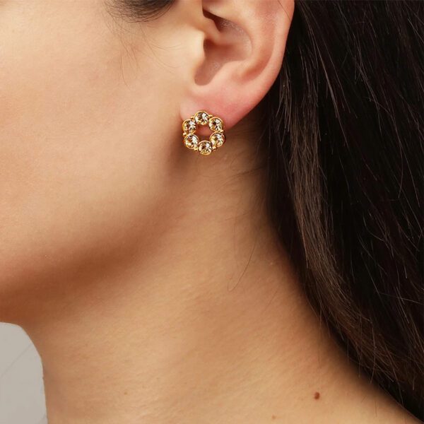 URSULA Earring with Golden Crystals Gold - Image 2