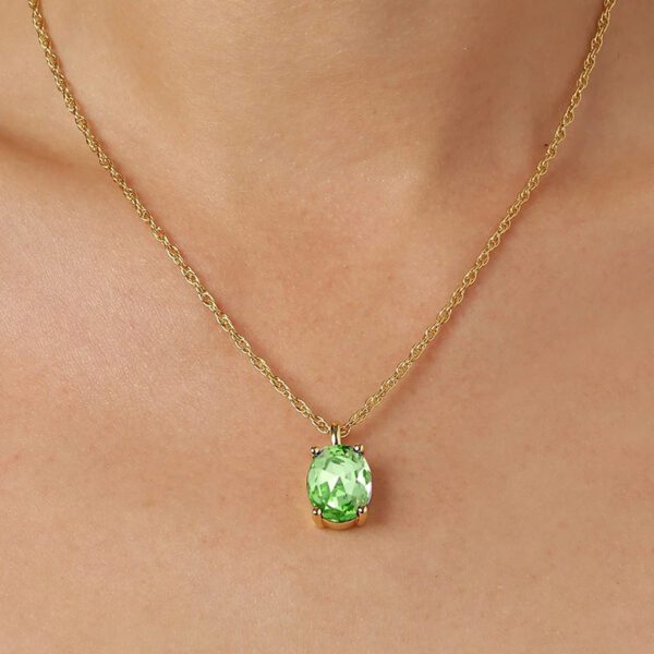 BARGA Necklace with Light Green Crystal Gold